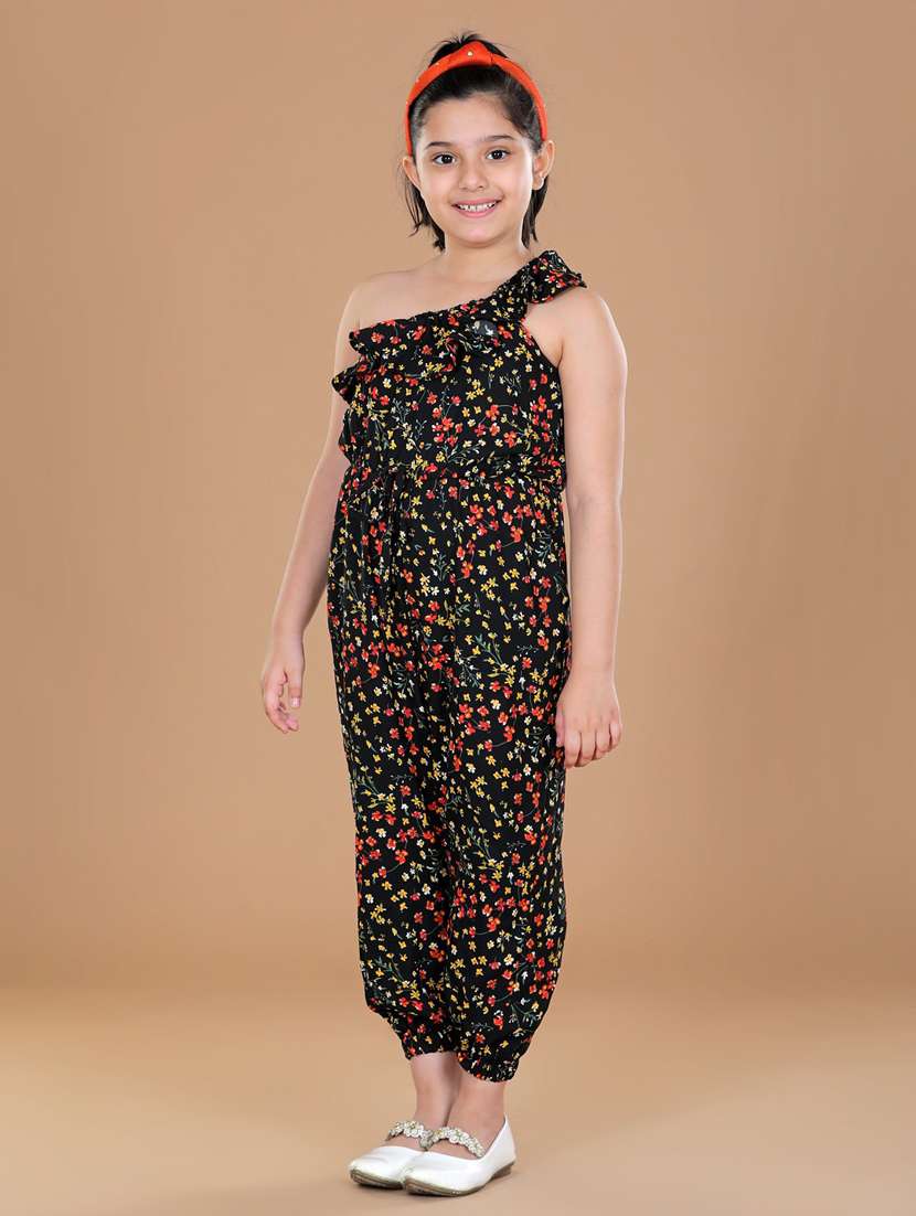 black polyester full length jumpsuit  - 19370911 -  Standard Image - 1