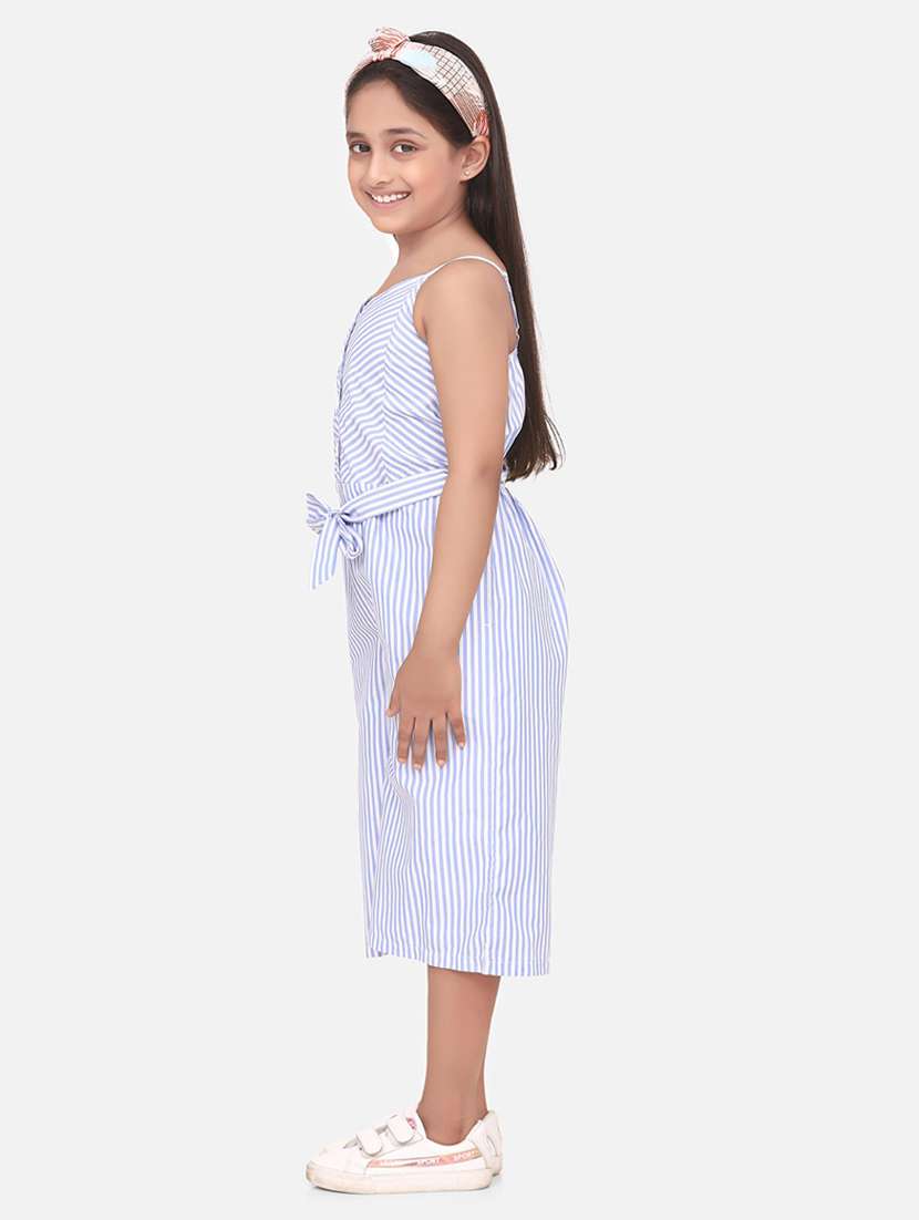 blue cotton blend jumpsuit  - 19370925 -  Standard Image - 1