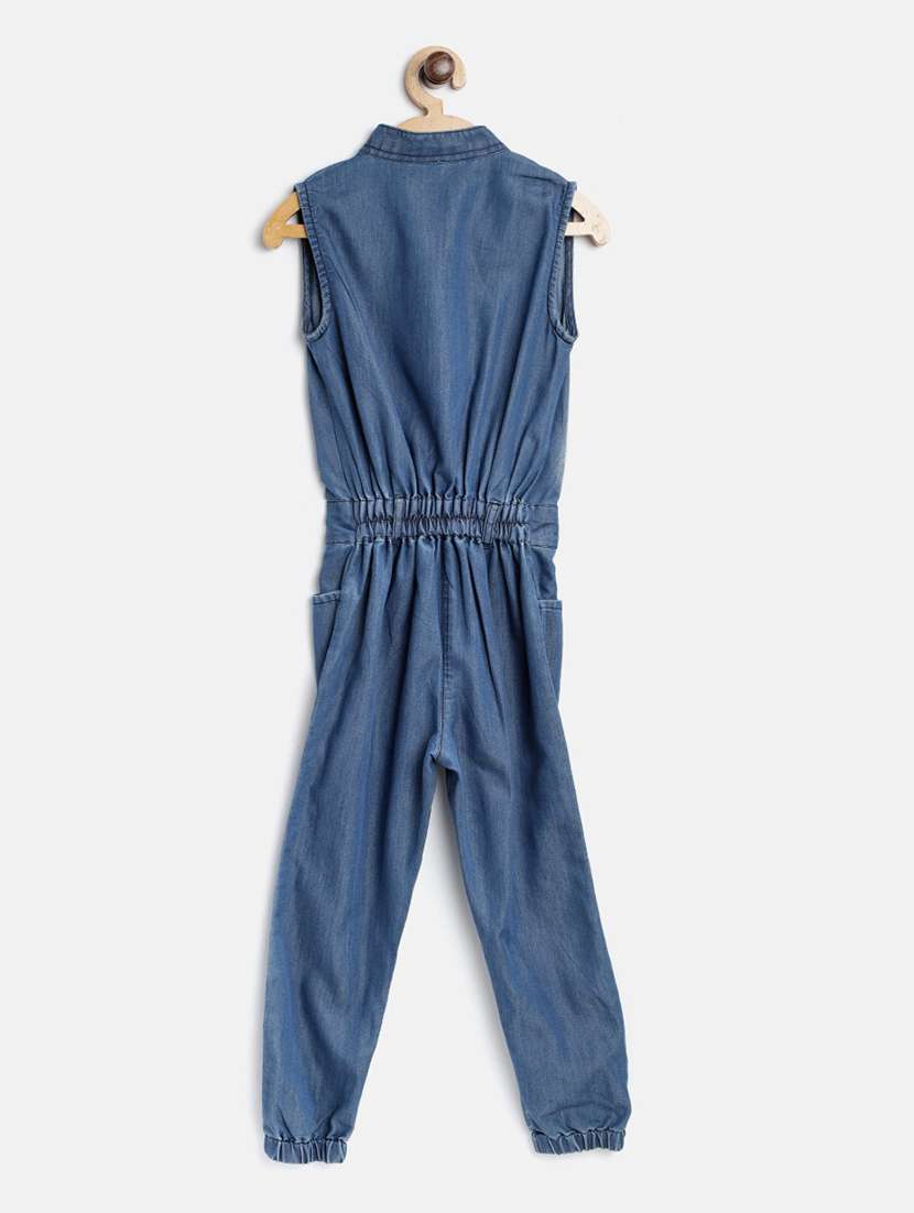 blue denim full length jumpsuit  - 19370938 -  Standard Image - 1