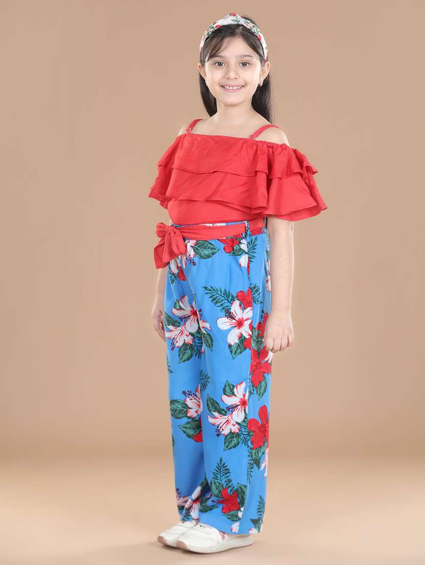 girls solid full length jump suit - 19371011 -  Standard Image - 1