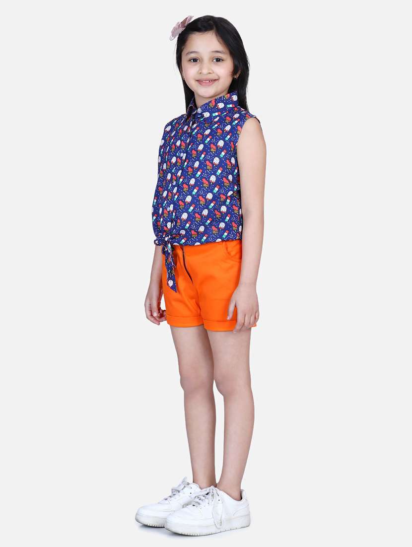 multi colored cotton shorts  twin sets - 19371013 -  Standard Image - 1