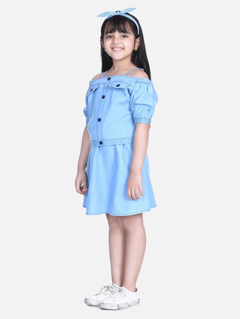 blue denim skirt top twin sets - 19371020 - Standard Image - 1