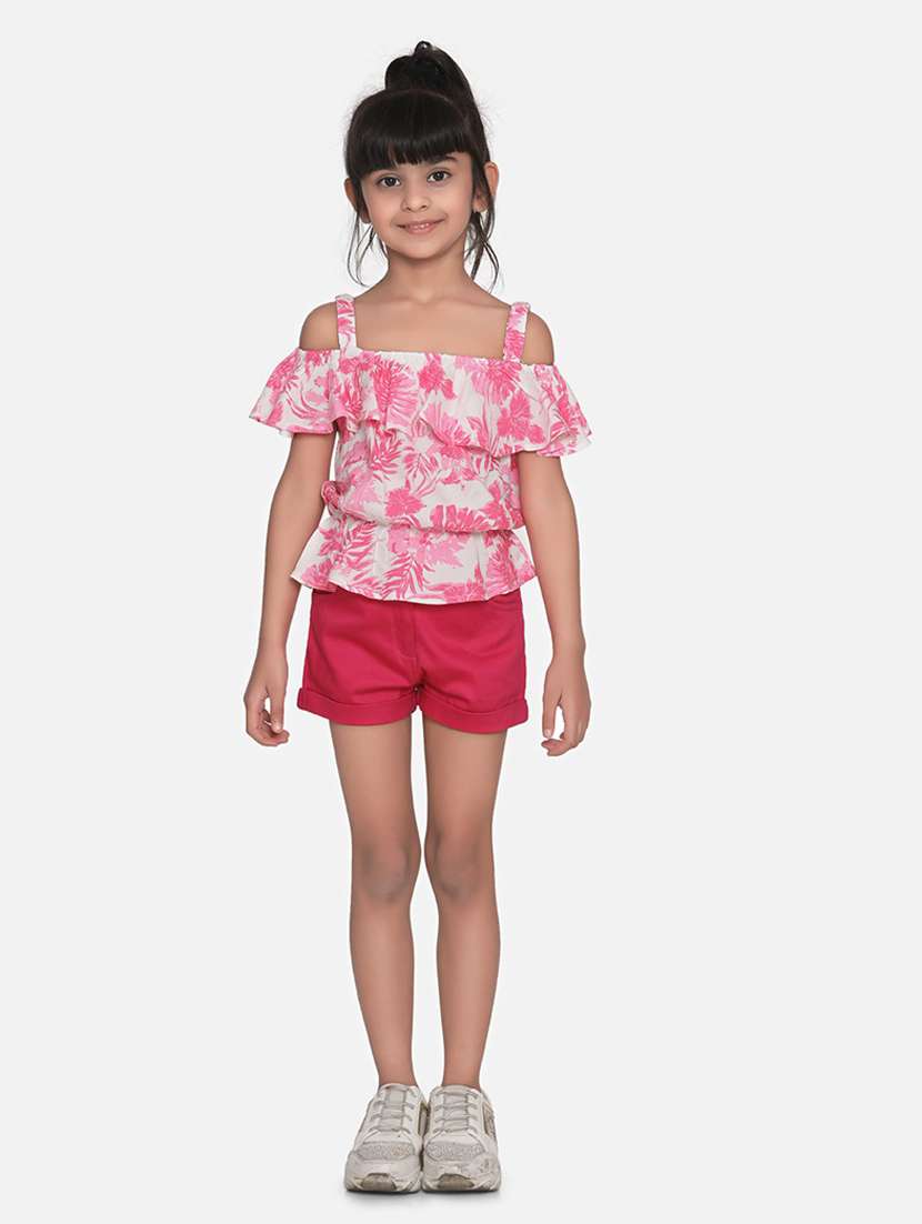 pink cotton shorts sets 