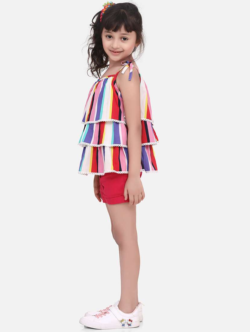 multi colored polyester shorts sets - 19371029 -  Standard Image - 1