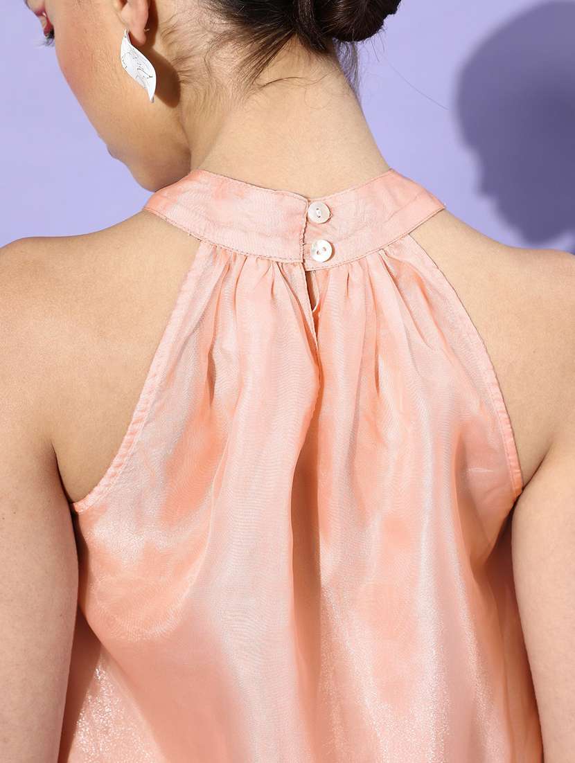 pink polyester aline dress - 19371217 -  Standard Image - 4