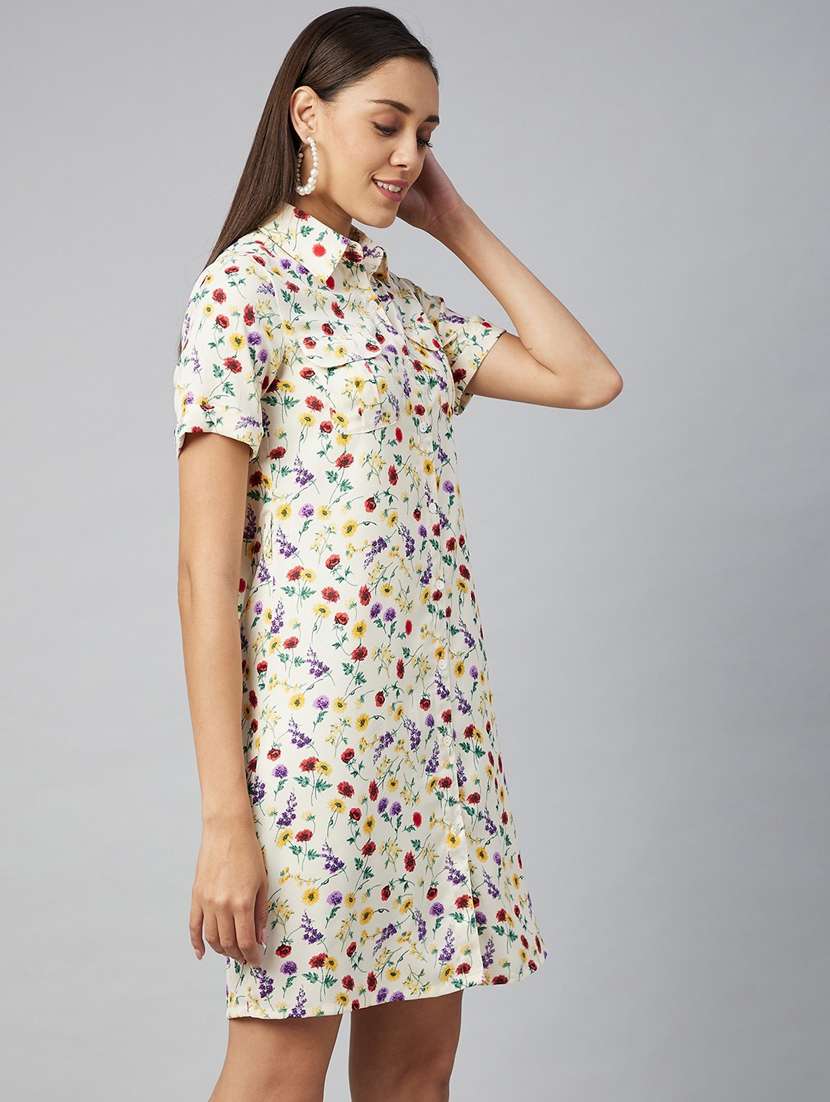 women's shirt floral dress - 19371232 - Standard Image - 1