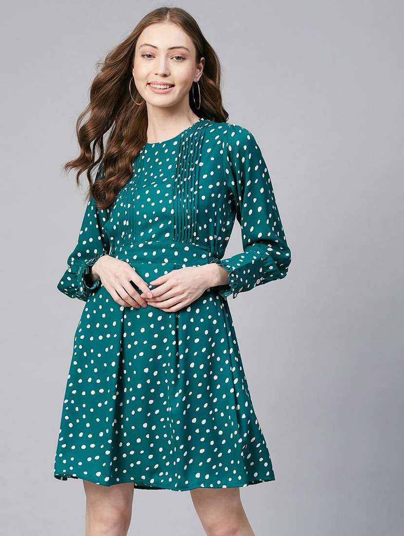 women's fit & flare printed dress