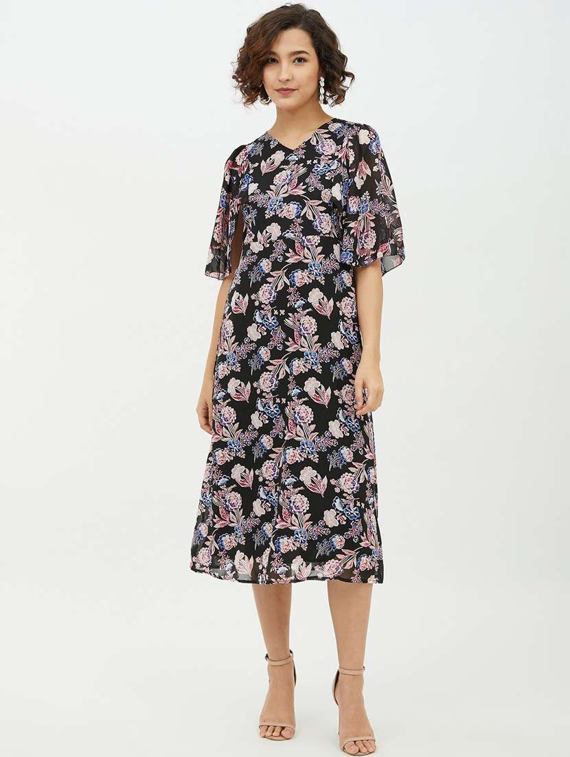 women's fit & flare floral dress - 19371262 - Zoom Image - 0