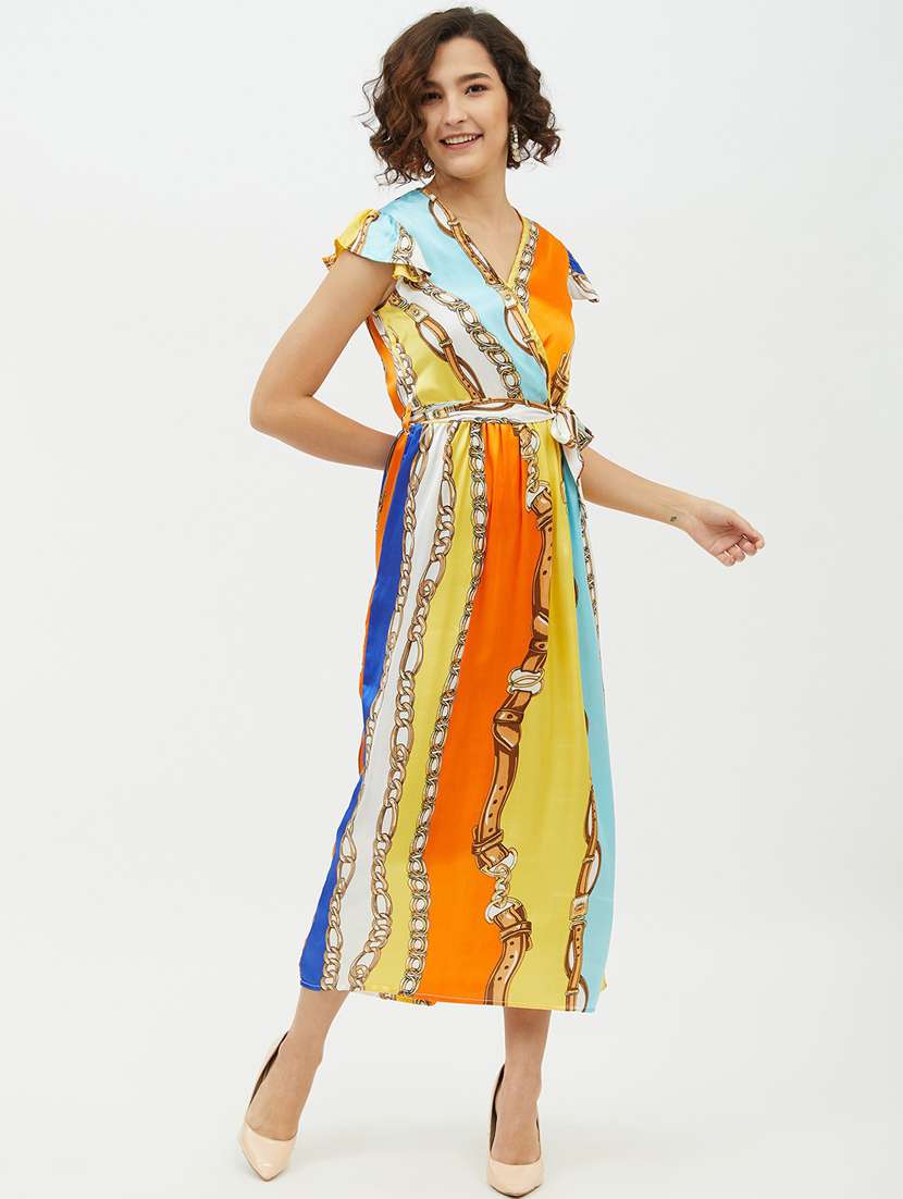 women's wrap abstract dress - 19371263 -  Standard Image - 1