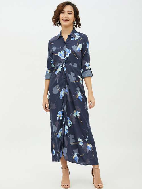 Women's Shirt Floral Dress