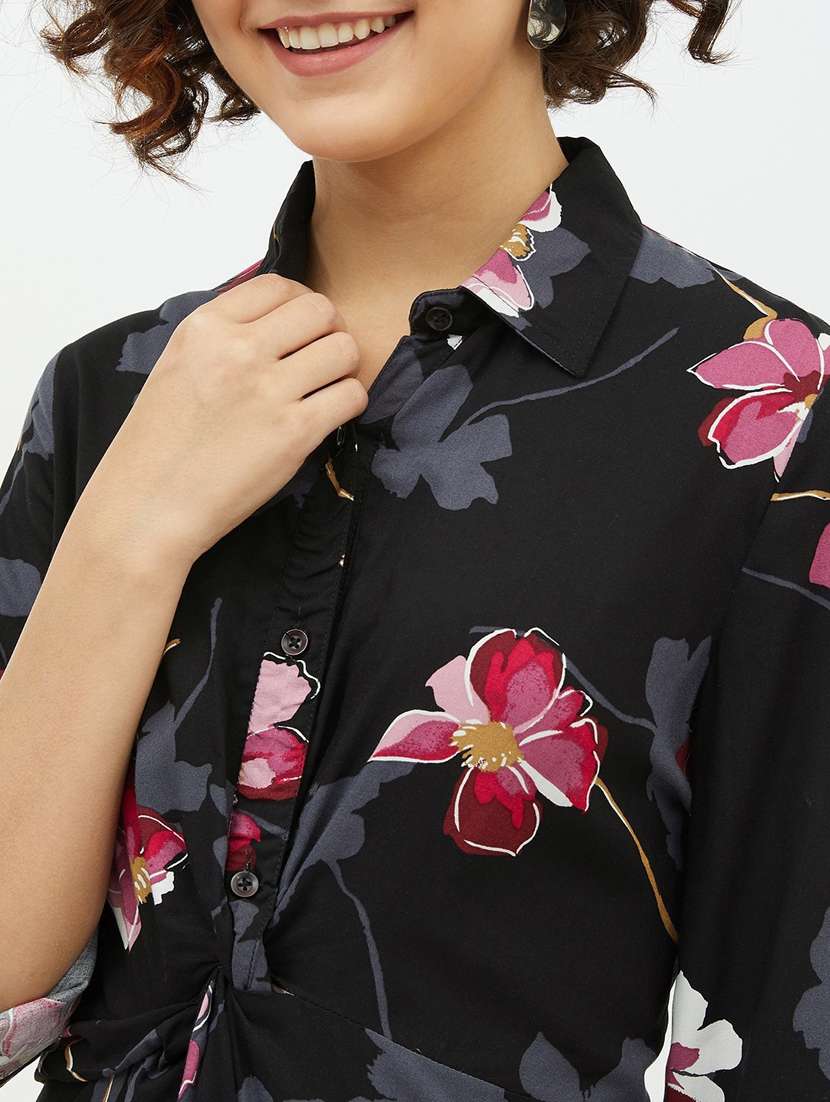 women's shirt floral dress - 19371276 - Standard Image - 4