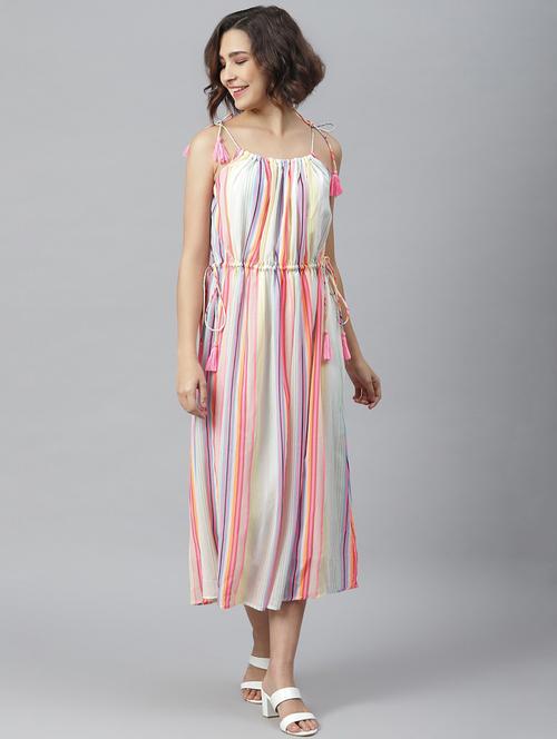 women's fit & flare striped dress - 19371280 -  Standard Image - 0