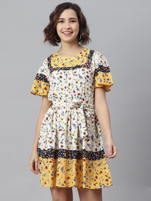 women's fit & flare floral dress - 19371283 - Standard Image - 0
