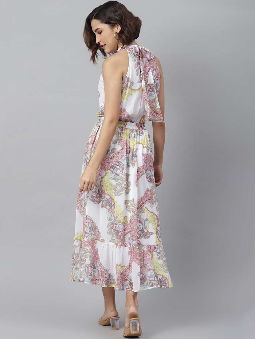 white georgette dress - 19371289 -  Standard Image - 4