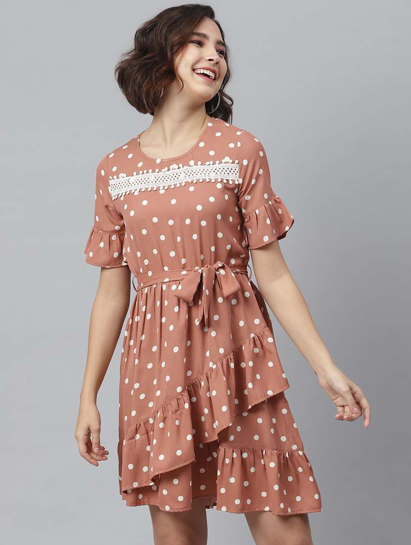 women's ruffle tie & dye dress