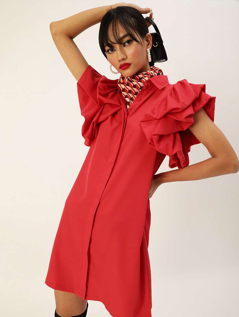 women's shirt solid dress