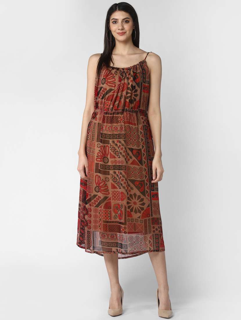 women's fit & flare solid dress