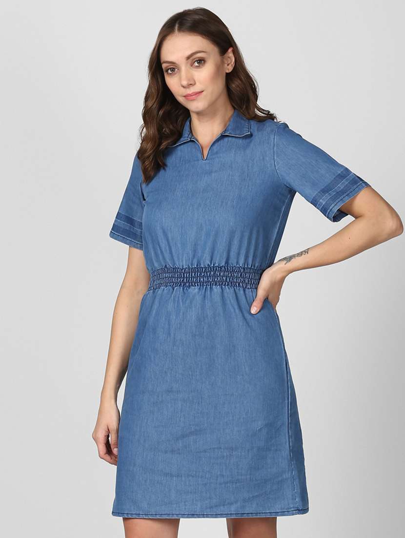 blue denim aline dress