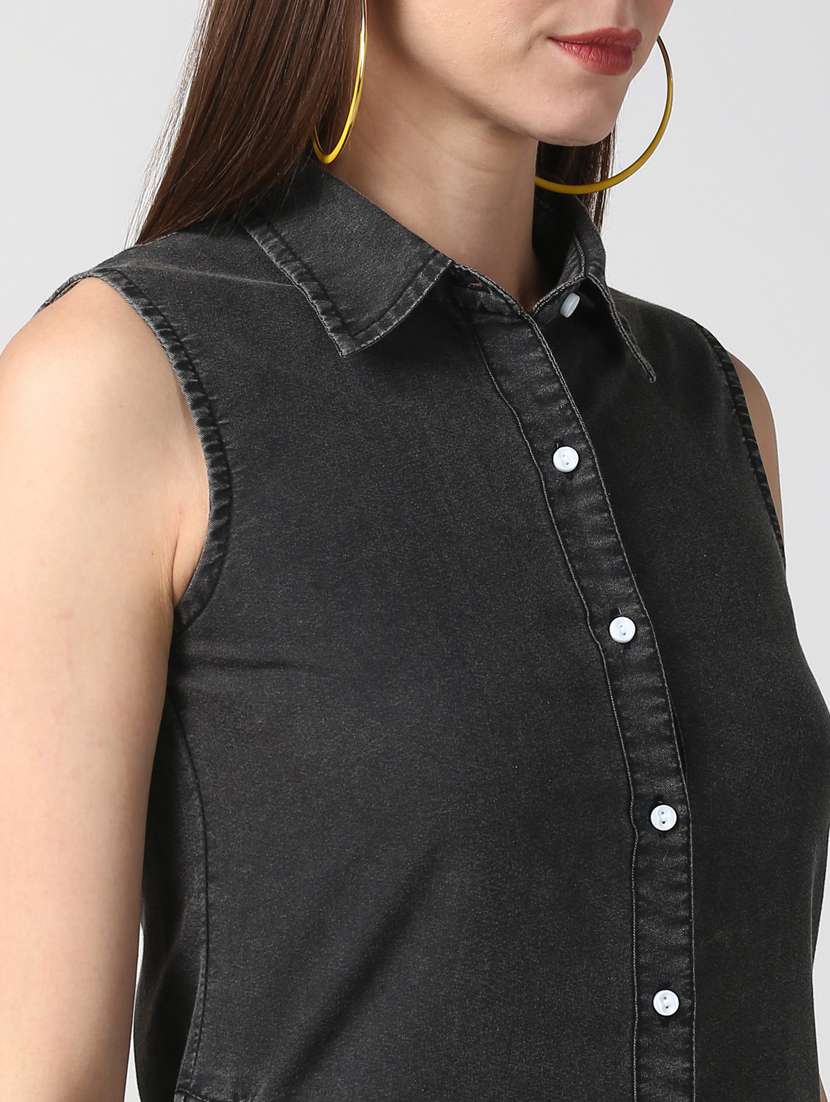 women's shirt solid dress - 19371356 - Standard Image - 4