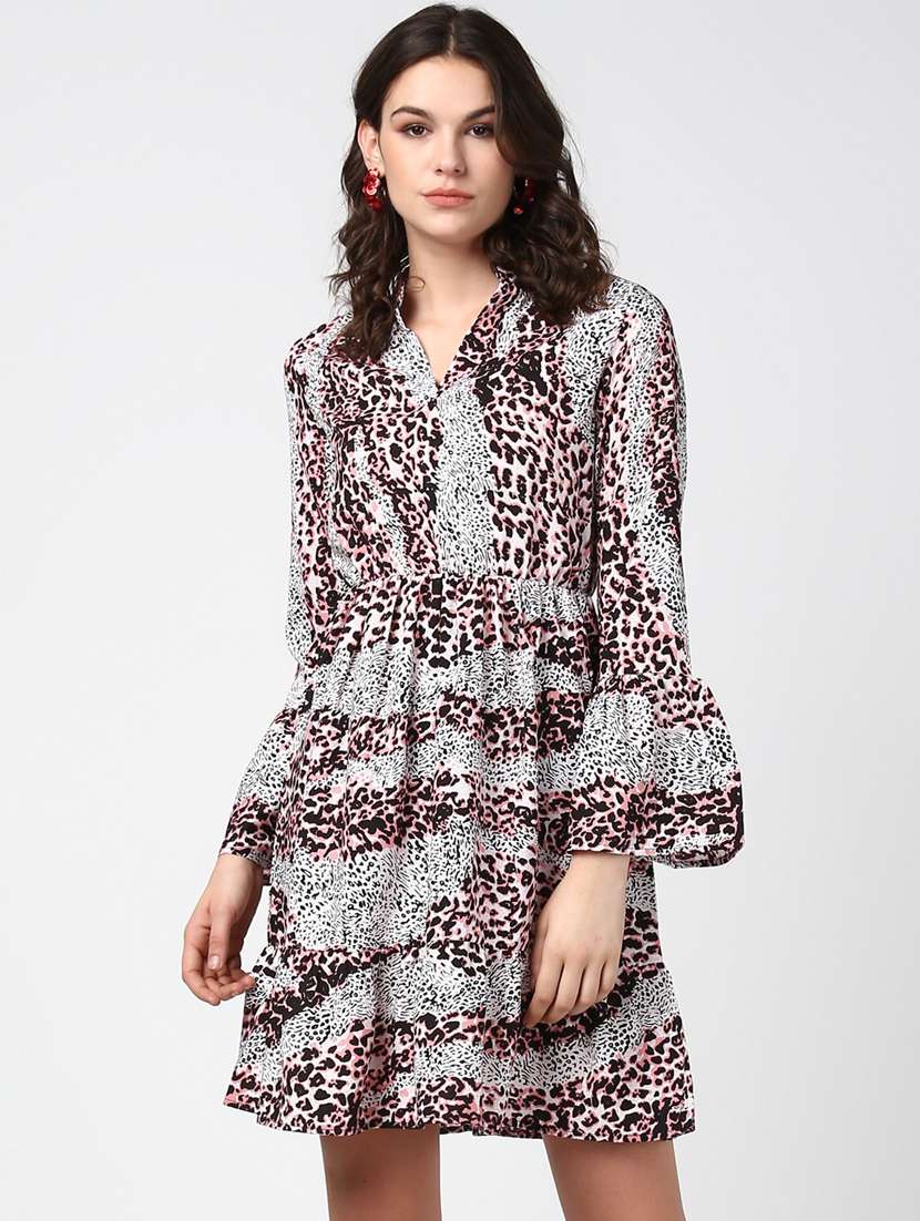 women's fit & flare self design dress