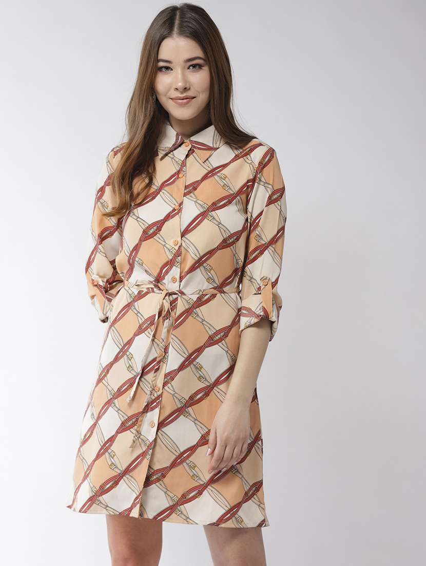women's shirt printed dress