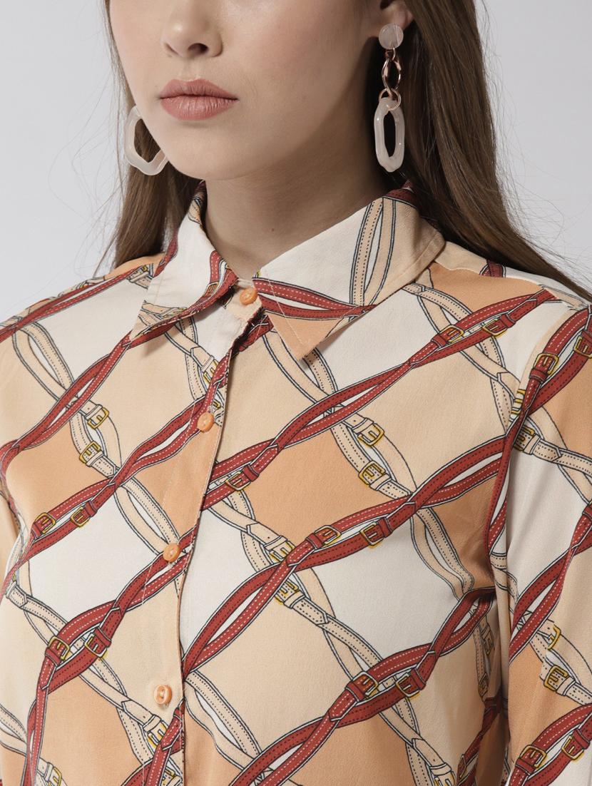 women's shirt printed dress - 19371381 - Standard Image - 4