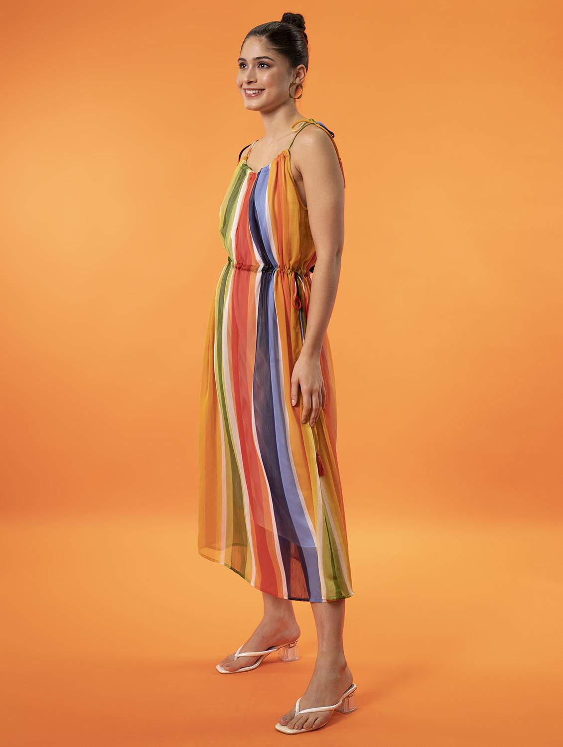women's fit & flare printed dress - 19371398 - Standard Image - 1