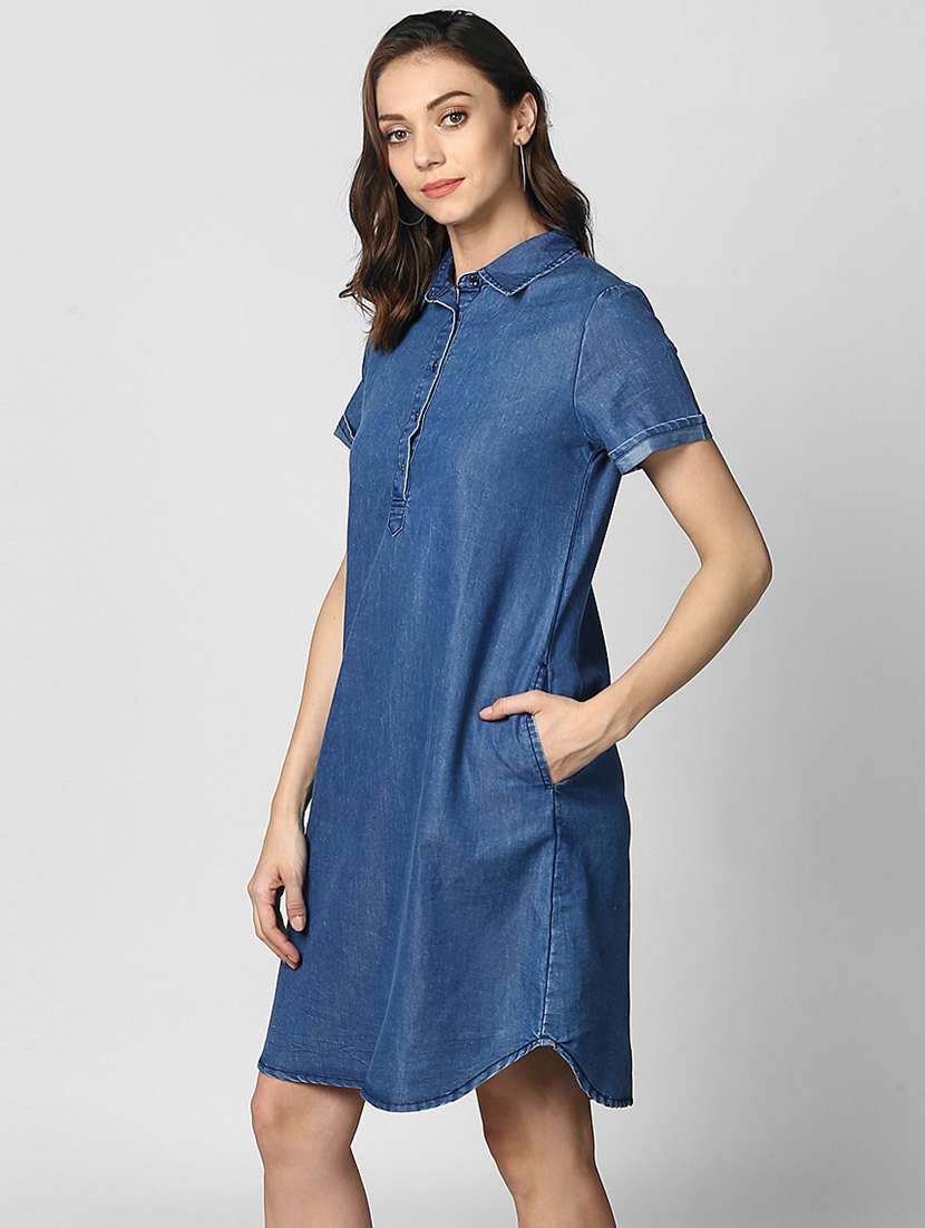Women's Shirt Solid Dress