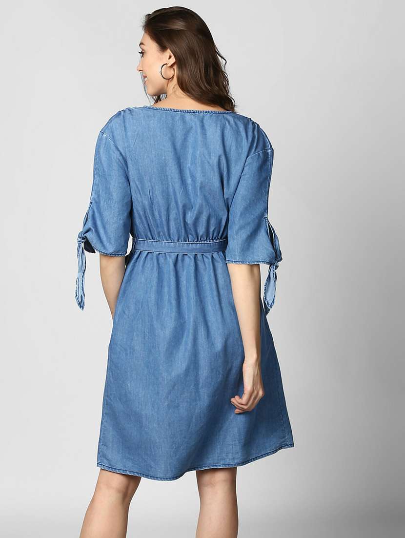 Women's Wrap Solid Dress