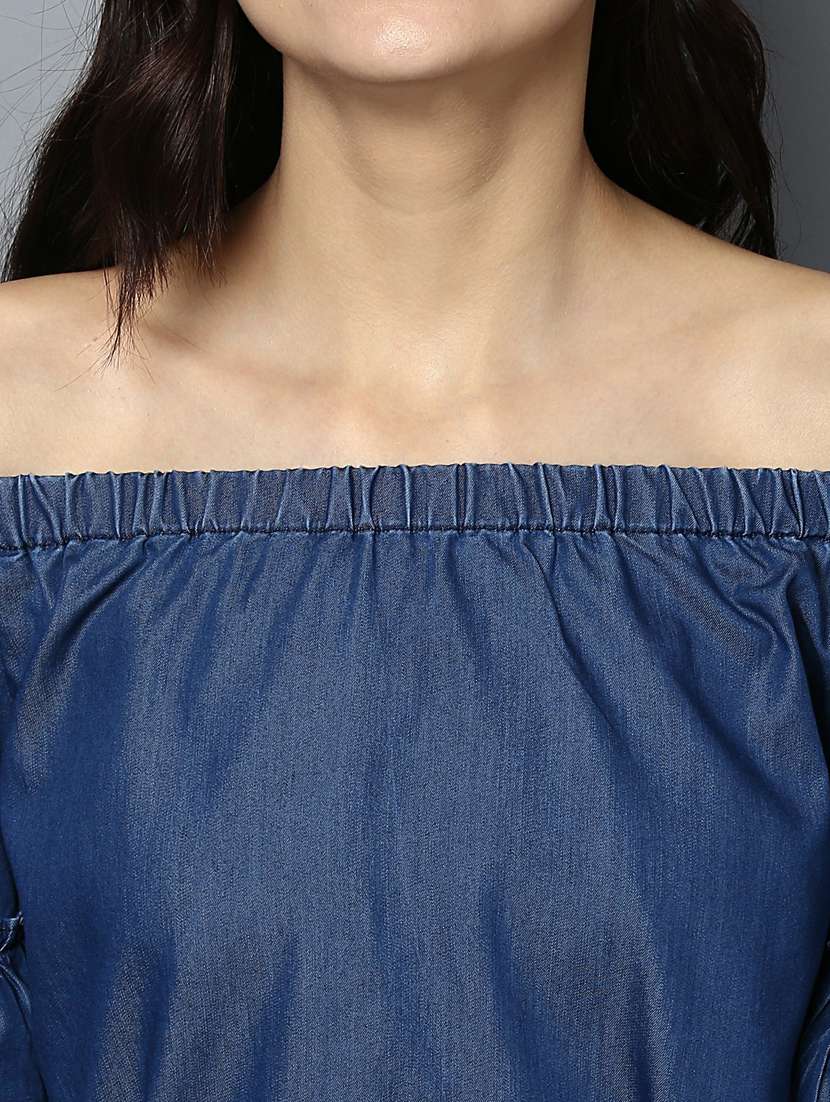 blue denim fit & flare dress - 19371408 -  Standard Image - 4