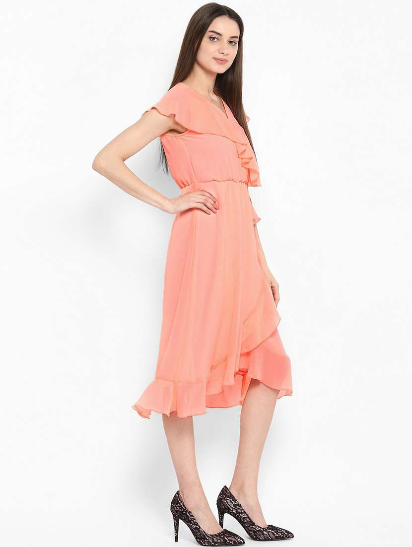 women's ruffle solid dress - 19371425 -  Standard Image - 1