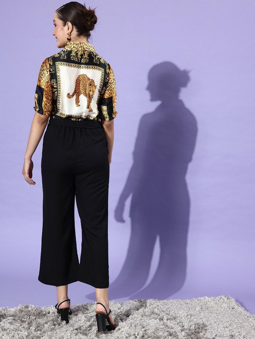 women black printed short sleeve shirt - 19371530 -  Standard Image - 1