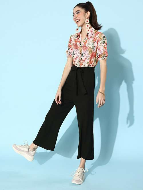 printed full leg jumpsuit - 19371532 - Standard Image - 0