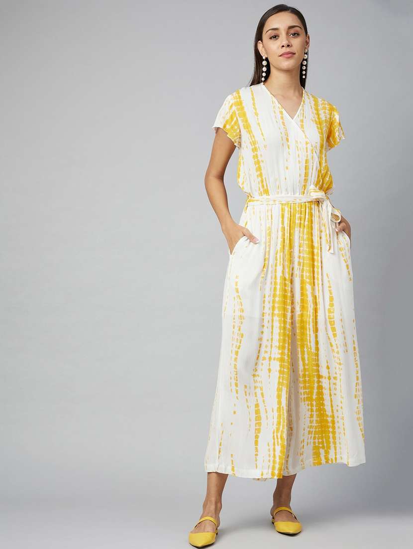 tie & dye full leg jumpsuit
