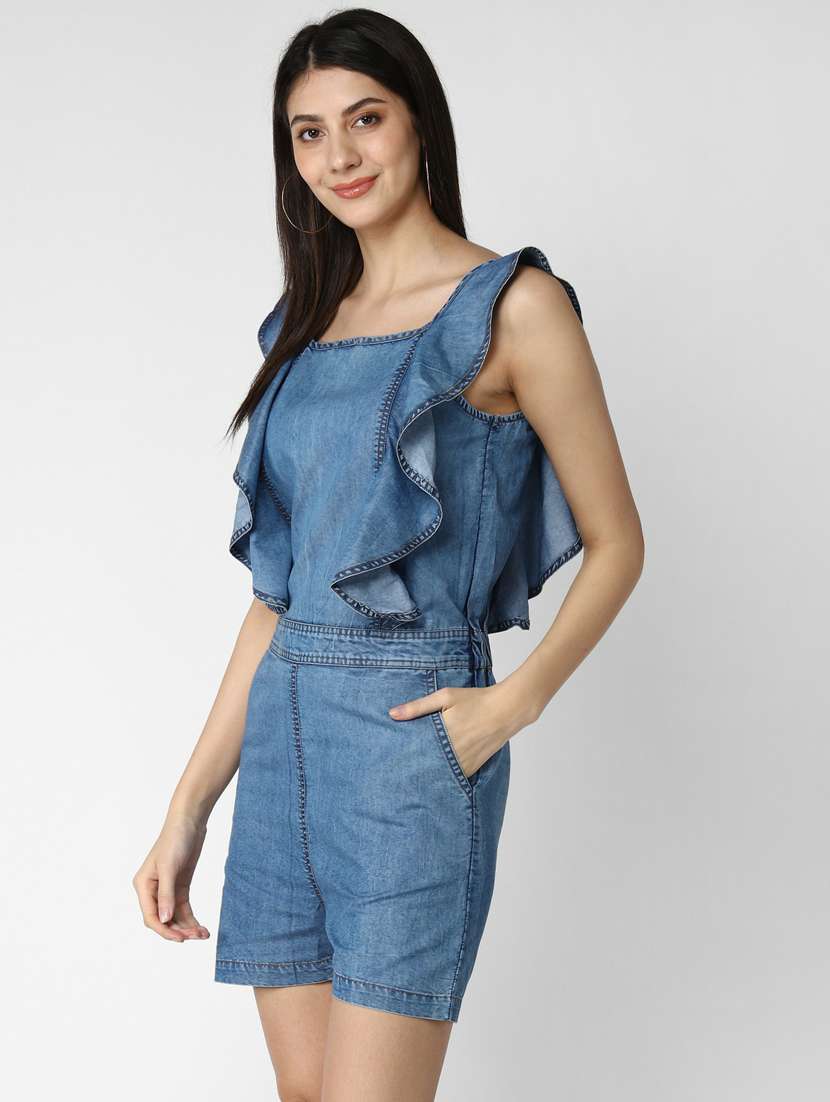 blue denim romper jumpsuit - 19371579 -  Standard Image - 1