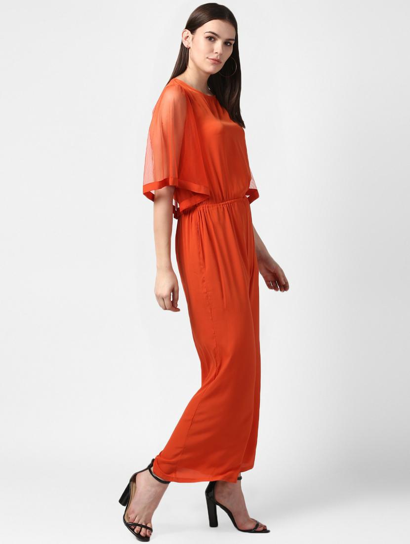 red solid full leg jumpsuit - 19371595 - Standard Image - 1