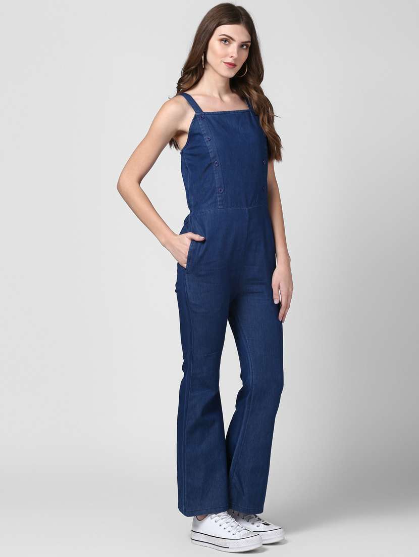 blue denim full leg jumpsuit - 19371598 -  Standard Image - 1