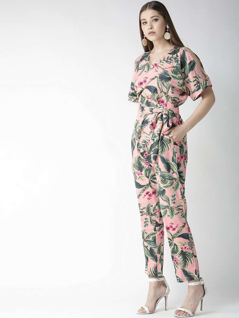 pink printed full leg jumpsuit - 19371601 -  Standard Image - 1