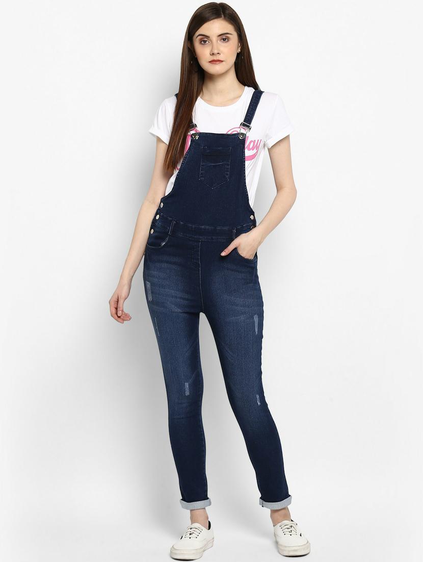blue denim full leg dungaree - 19371606 - Zoom Image - 0