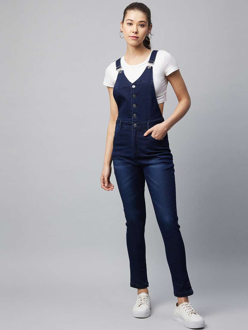 navy blue denim dungaree 