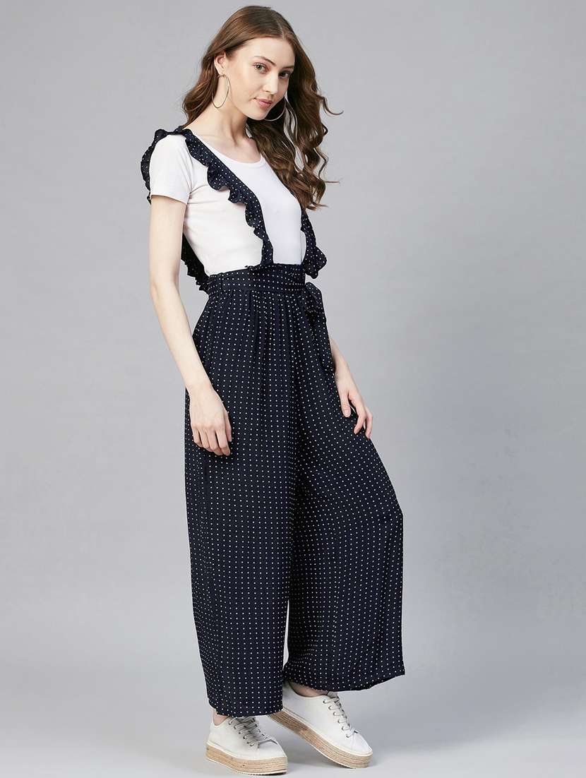 navy blue printed dungaree  - 19371660 -  Standard Image - 1