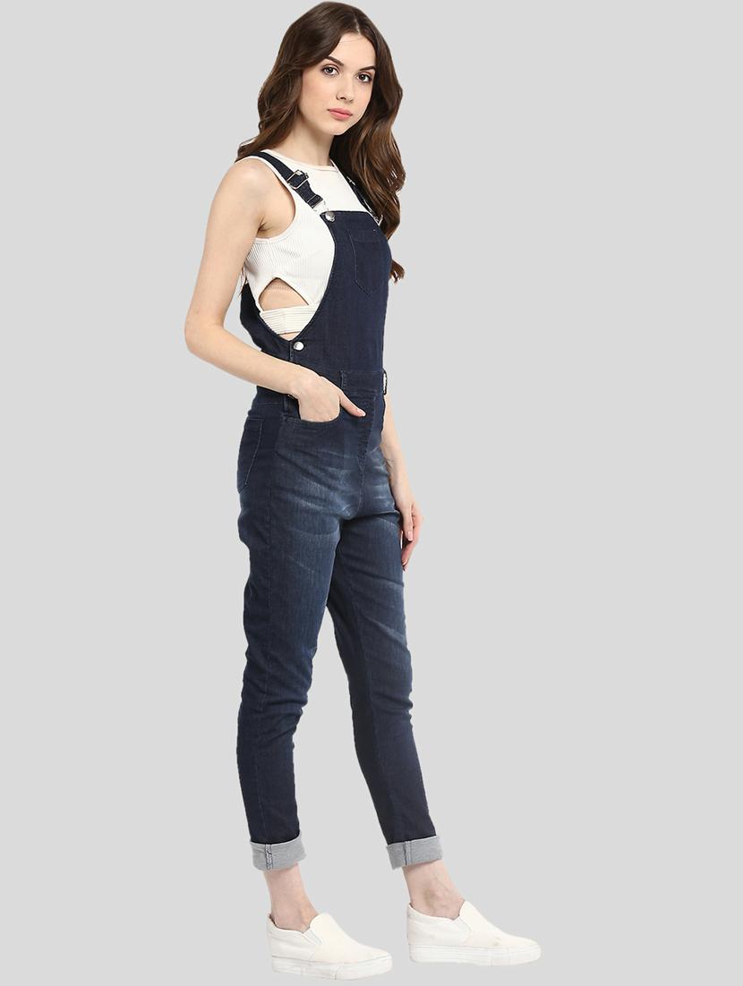 navy blue denim dungaree - 19371669 - Standard Image - 1