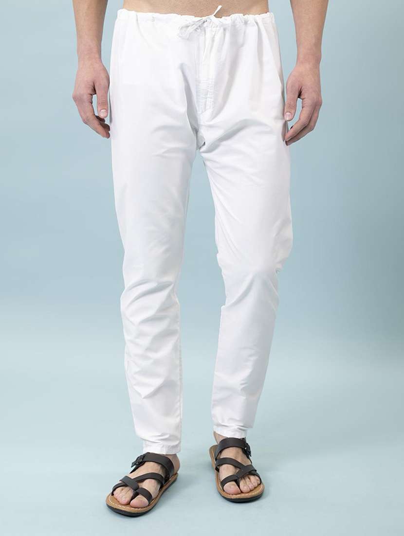 grey mandarin neck solid kurta pyjama set - 19382622 -  Standard Image - 4