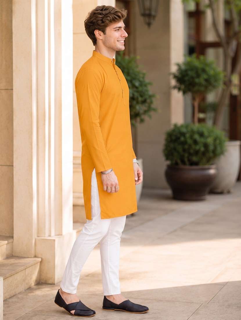 men mandarin neck solid kurta pyjama set  - 19382624 -  Standard Image - 1