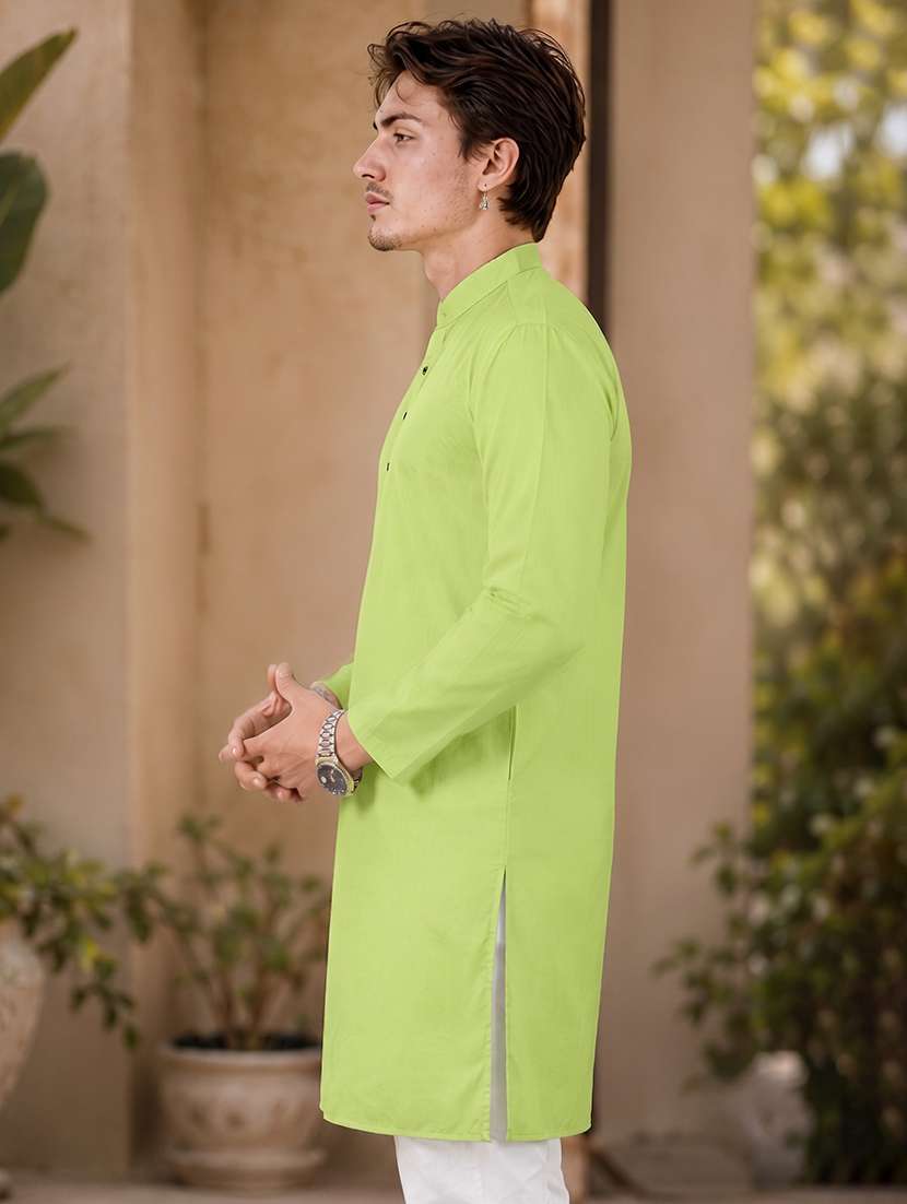 Men Mandarin Neck Solid Kurta Pyjama Set - 19382627 -  Standard Image - 4