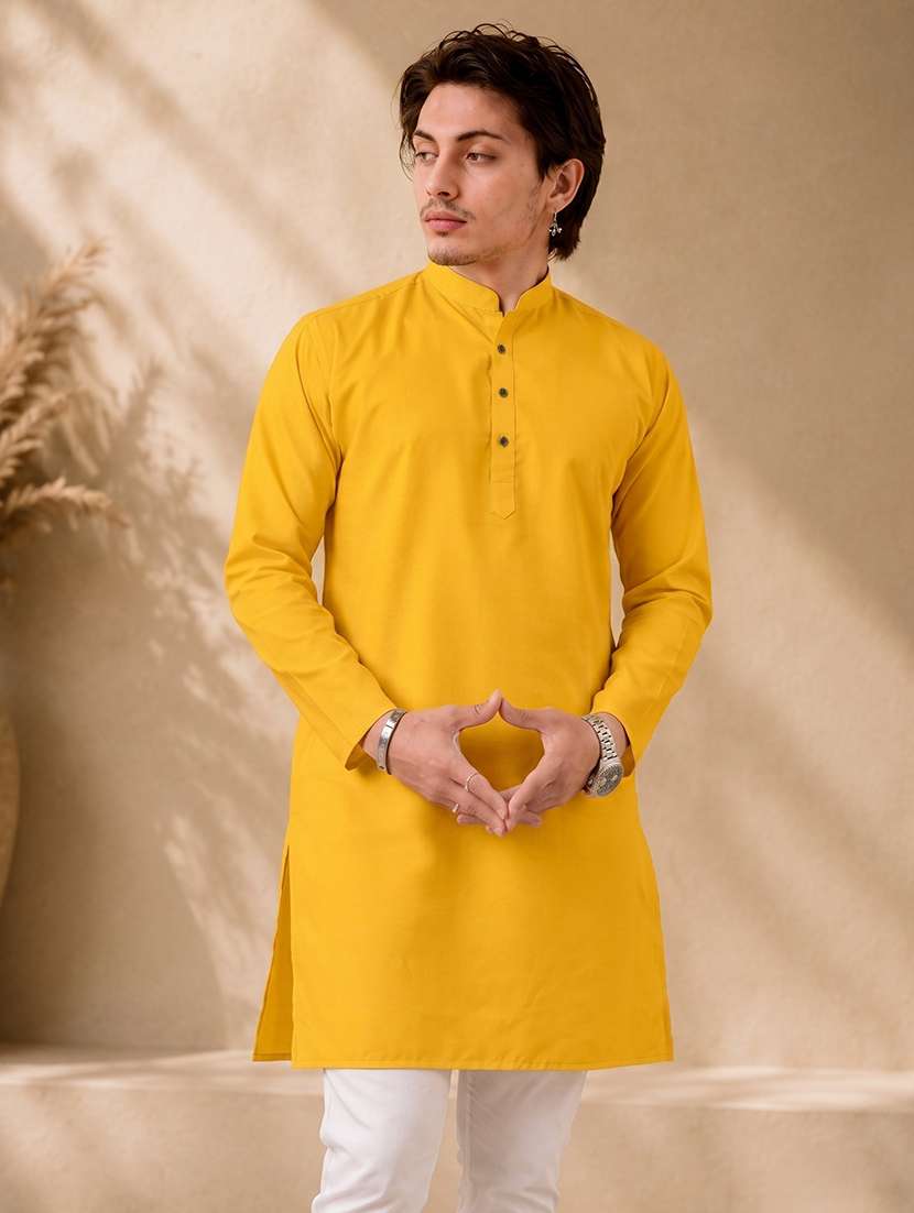 men mandarin neck solid kurta pyjama set  - 19382632 -  Standard Image - 1