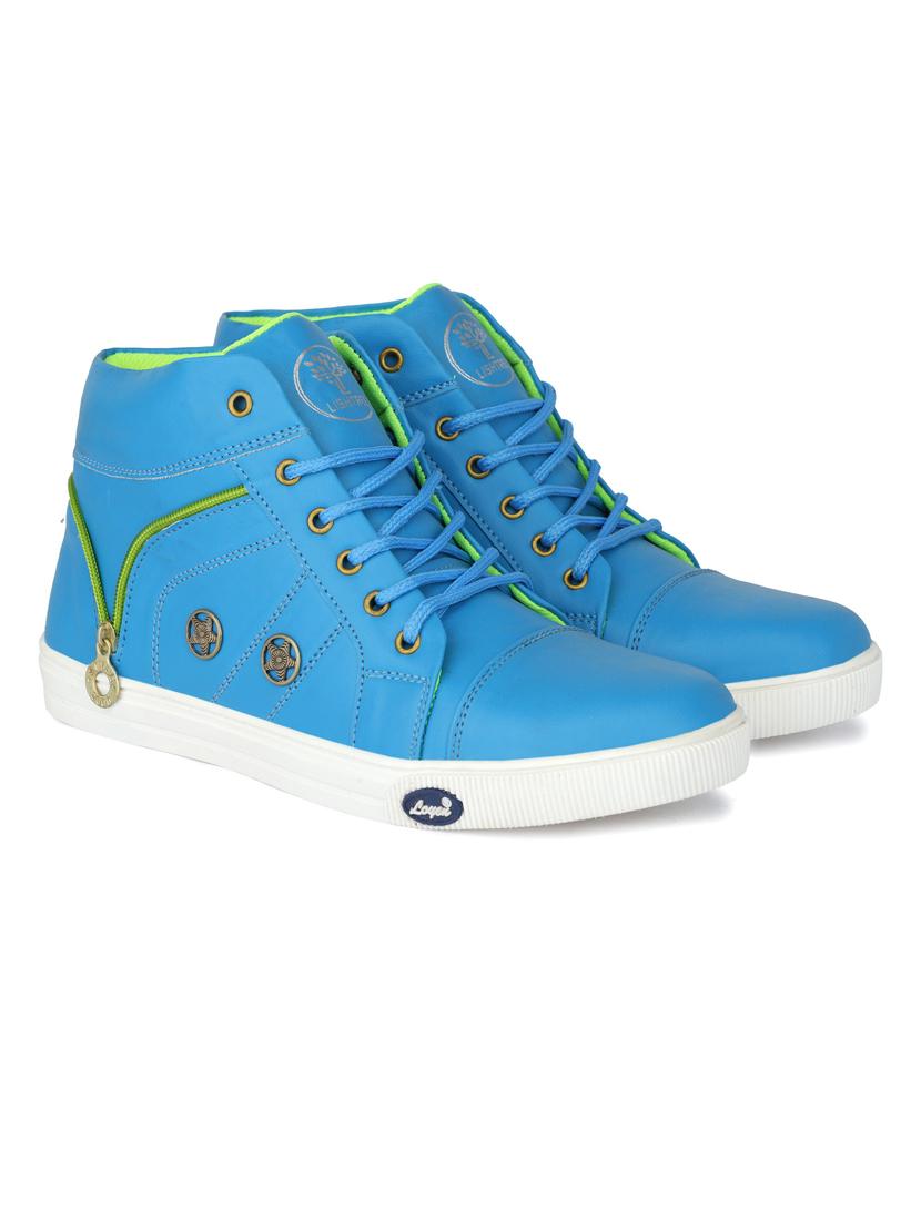 men solid high neck lace up sneakers with zipper details - 19382908 -  Standard Image - 1