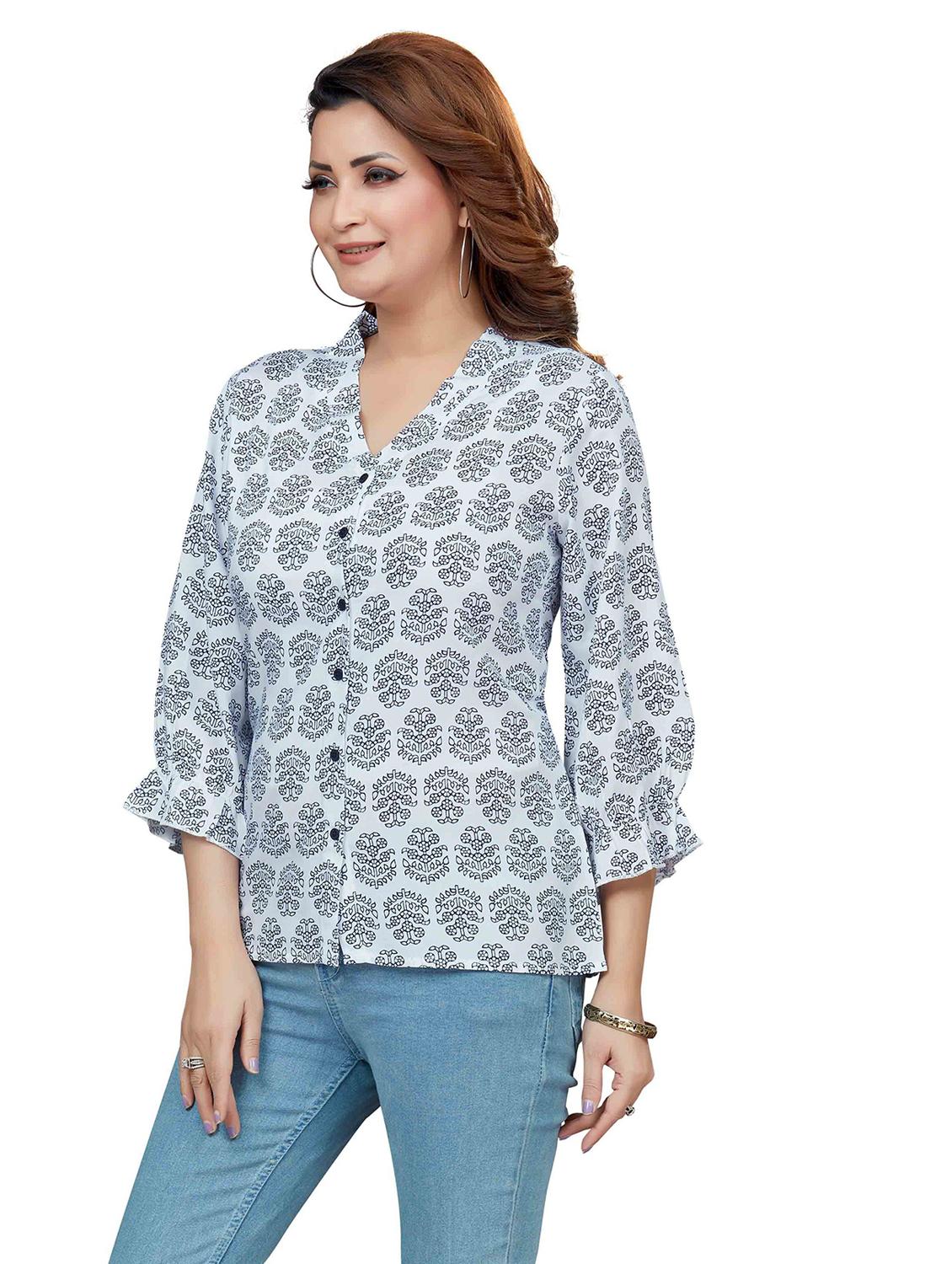 women's straight v neck top - 19383182 -  Standard Image - 1