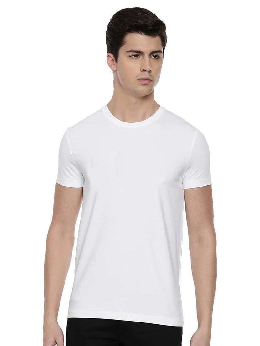 men round neck solid t-shirt