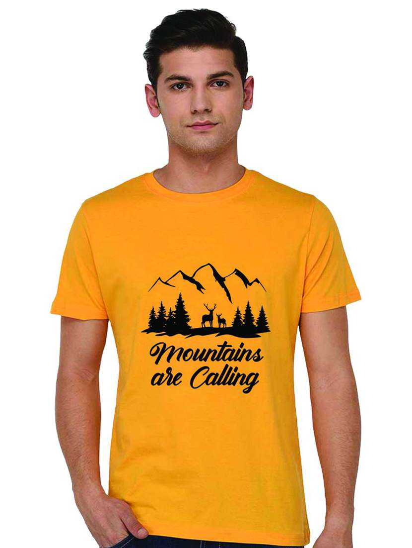 men front print short sleeve t-shirt